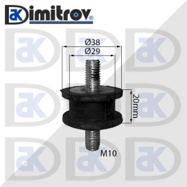 Антивибрационен тампон М10 х Ø 38 х 20 mm